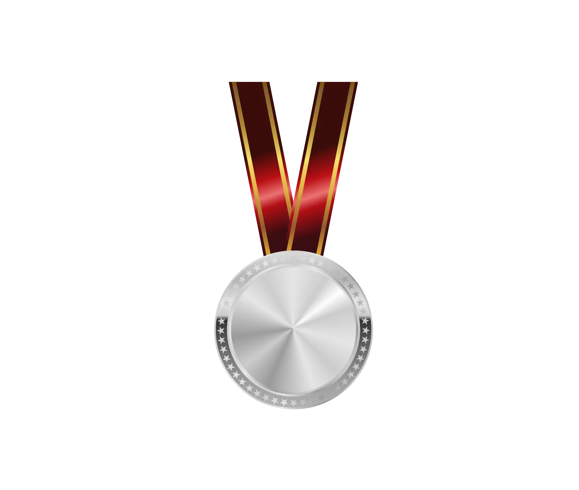 Silver Medal with Red Ribbon