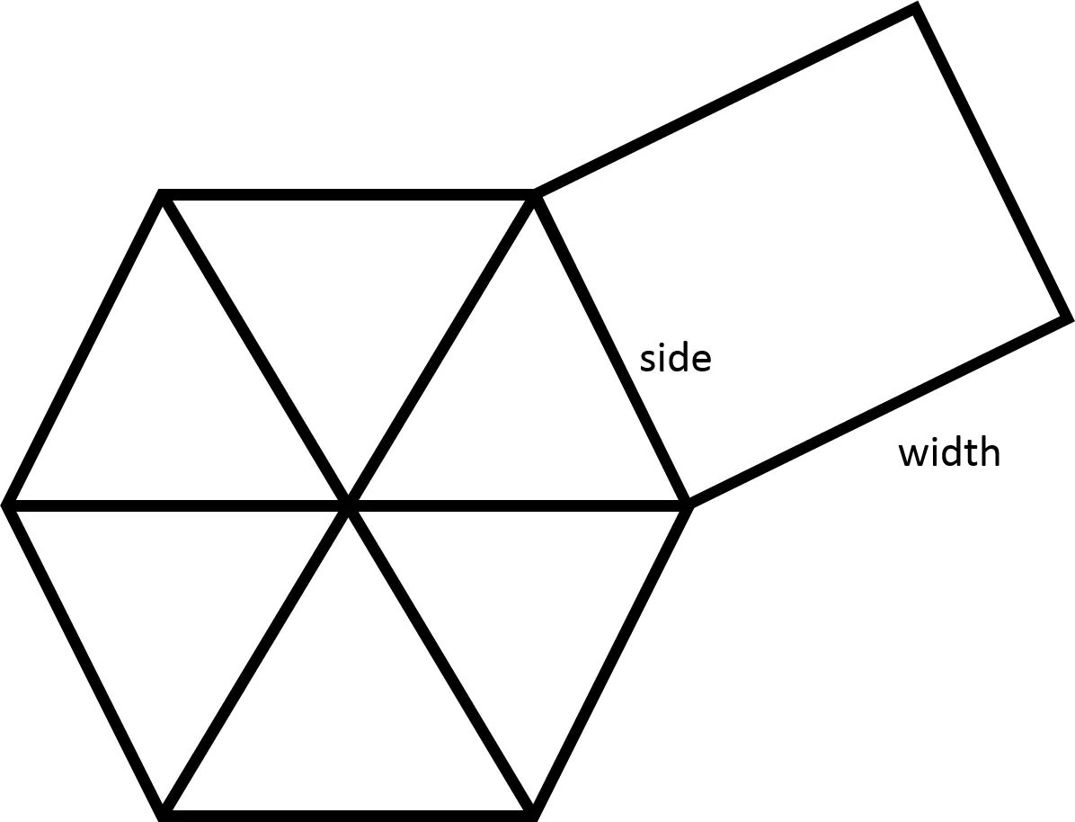 Hexagon and Rectangle Geometric Shapes