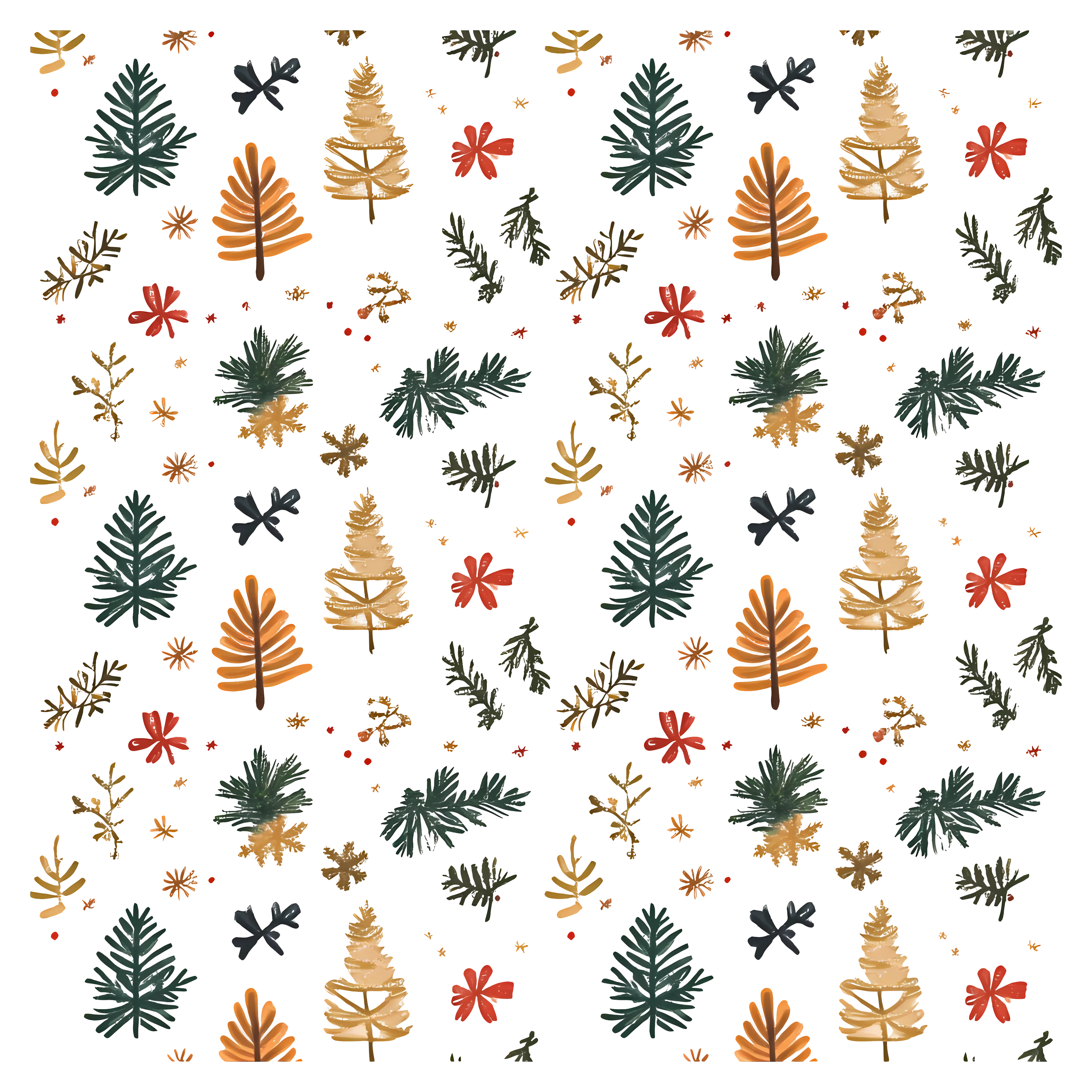 Autumn Leaves and Branches Pattern