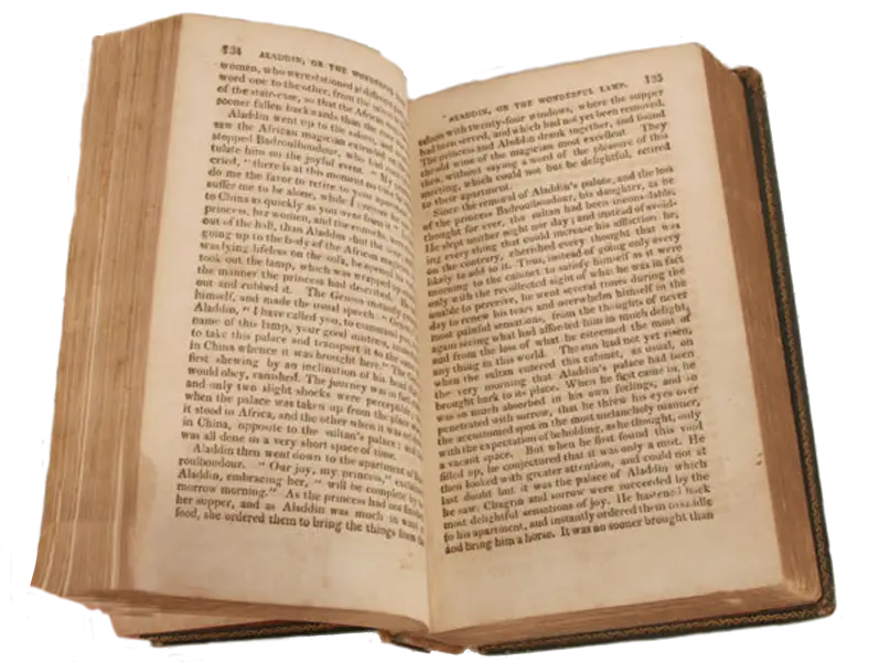 Vintage Open Book with Text