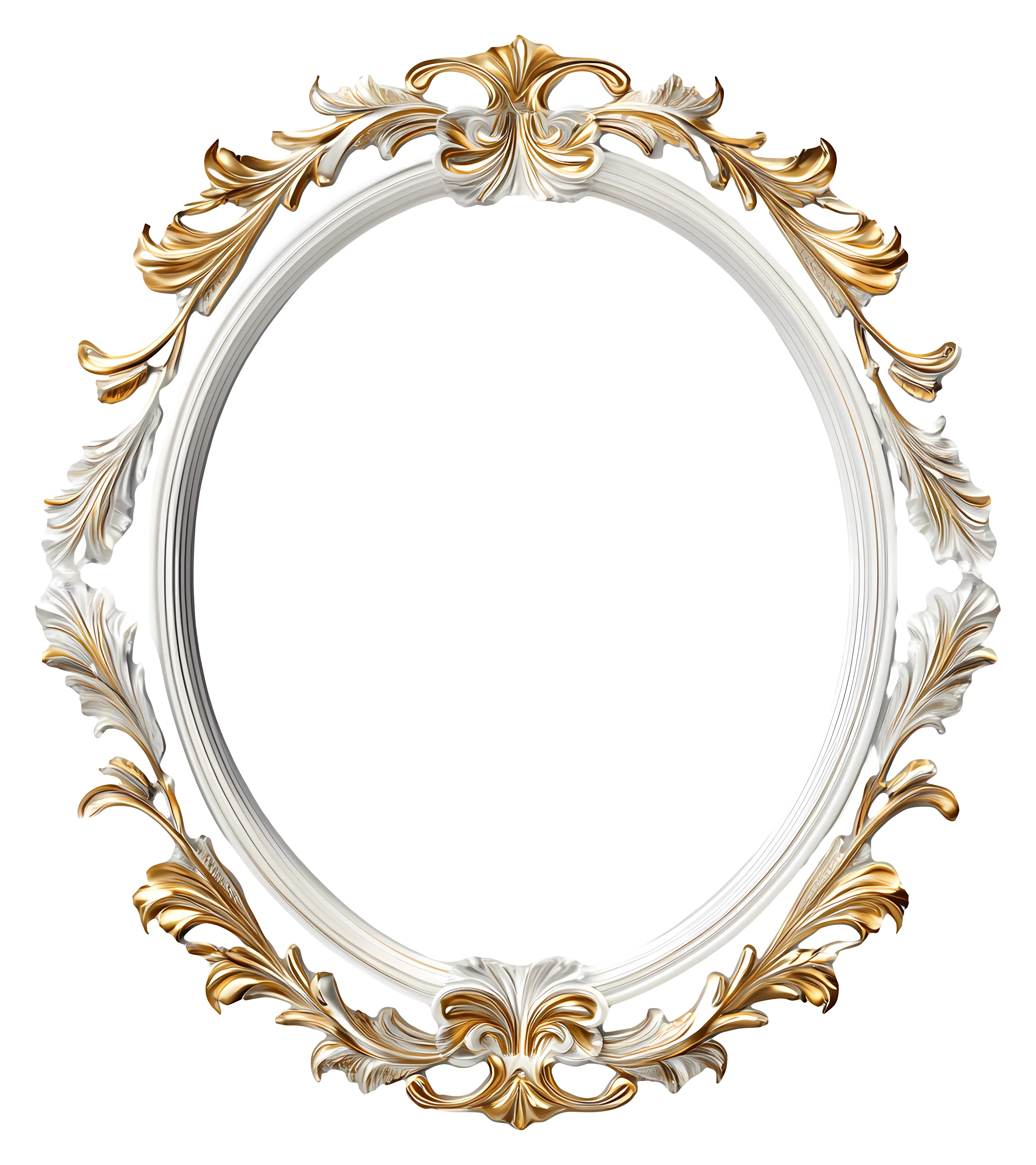 Ornate Oval Frame with Gold Accents