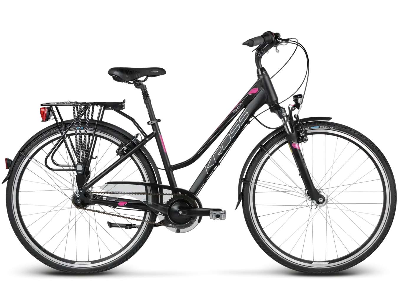 Black Urban Commuter Bicycle with Gear System