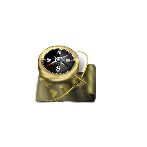 Compass and map for navigation