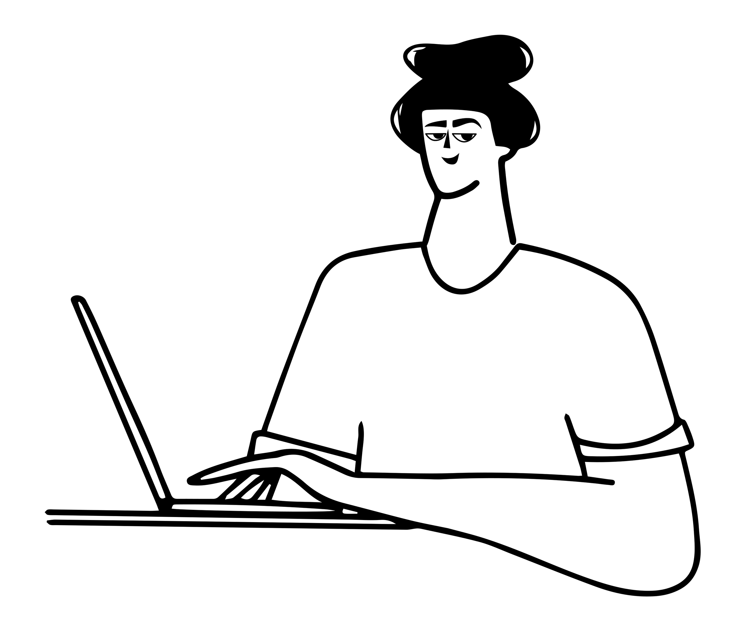 Man Using Laptop Illustration