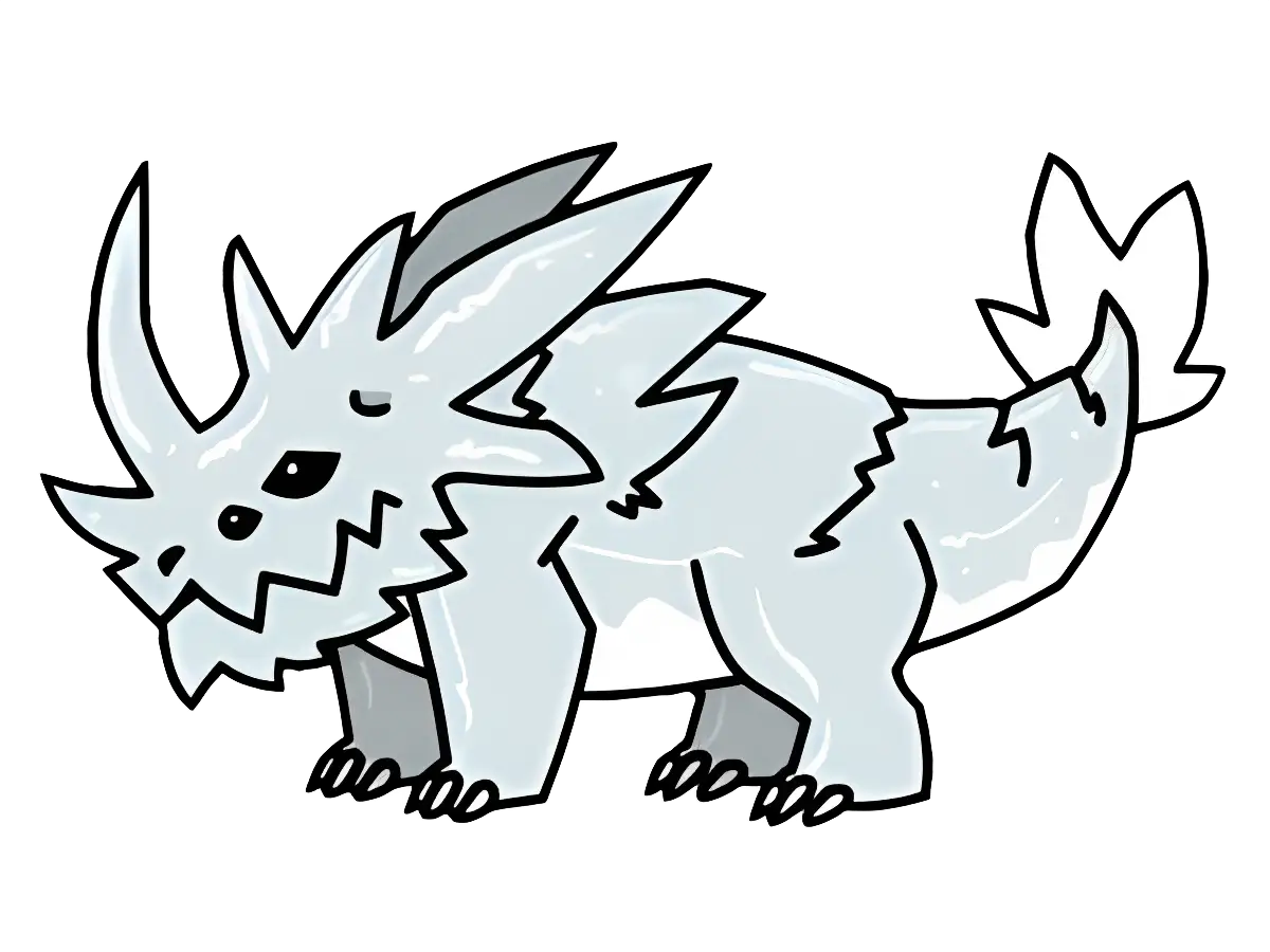 Cartoon Monster with Spiky Features
