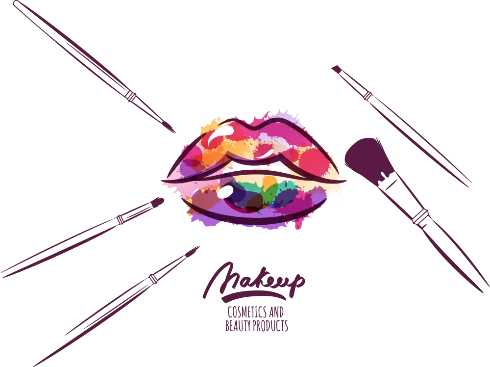 Colorful Makeup and Beauty Products