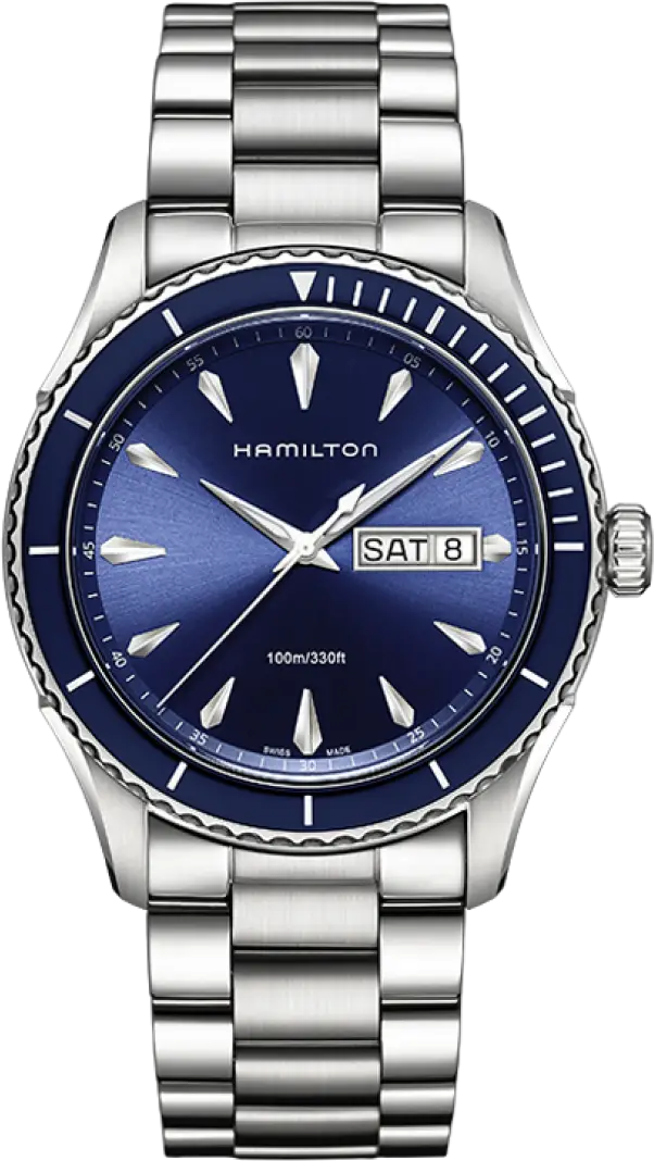 Elegant Wristwatch with Blue Dial and Metal Strap