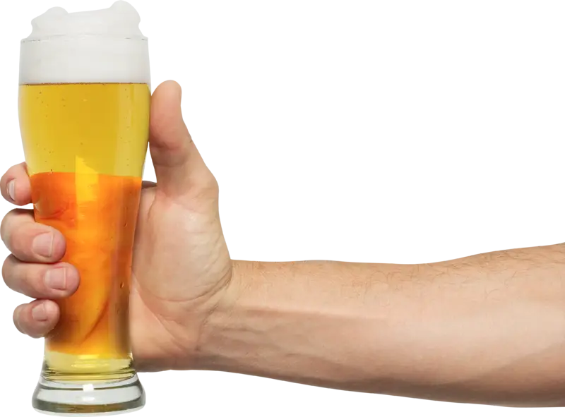 Hand Holding a Glass of Beer