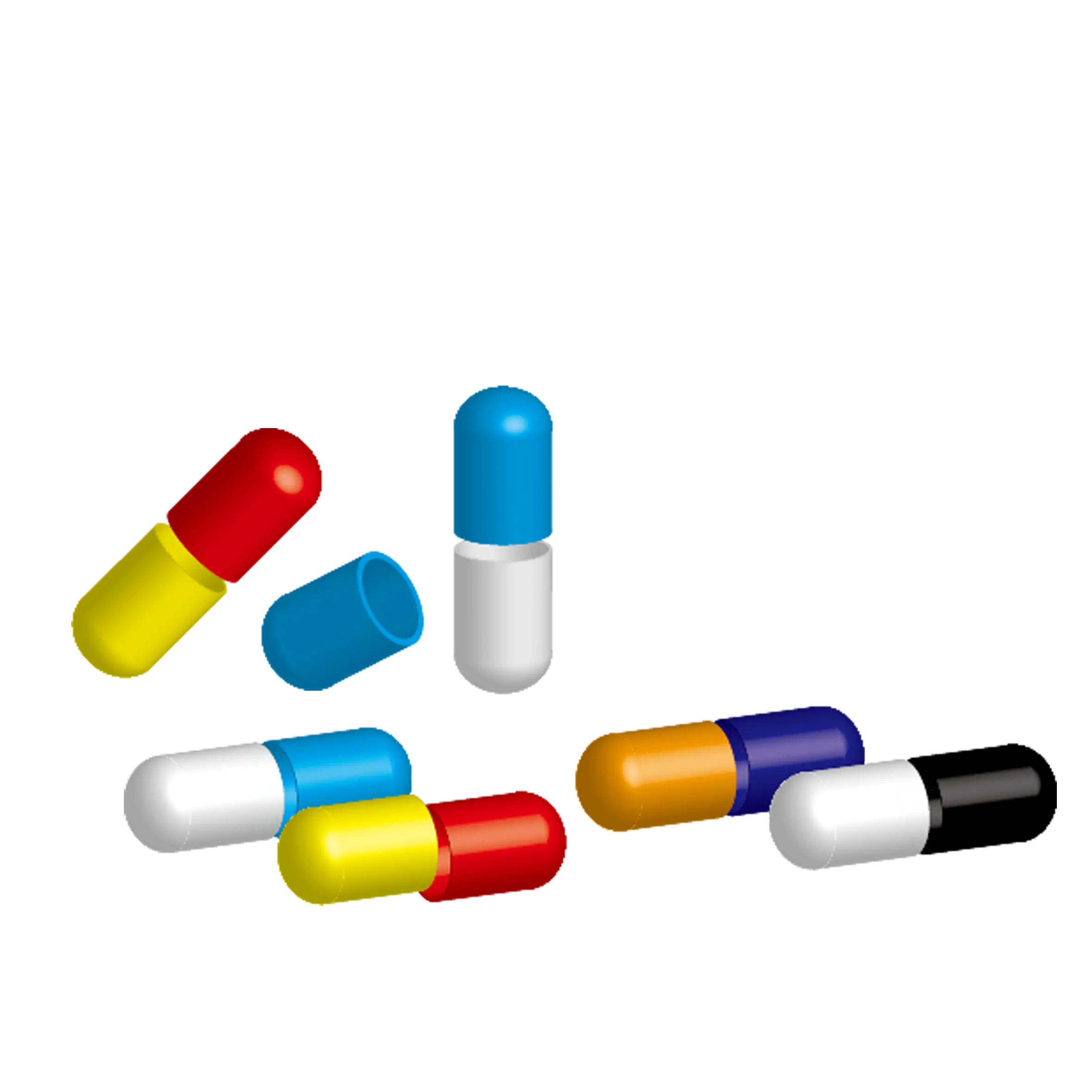 Colorful Pills and Capsules Illustration