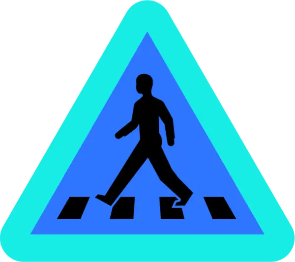 Blue Pedestrian Crossing Sign for Road Safety