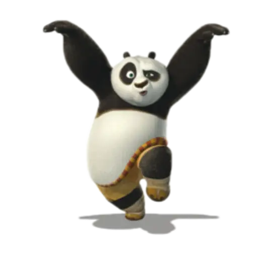 Cartoon Panda Character in Action Pose