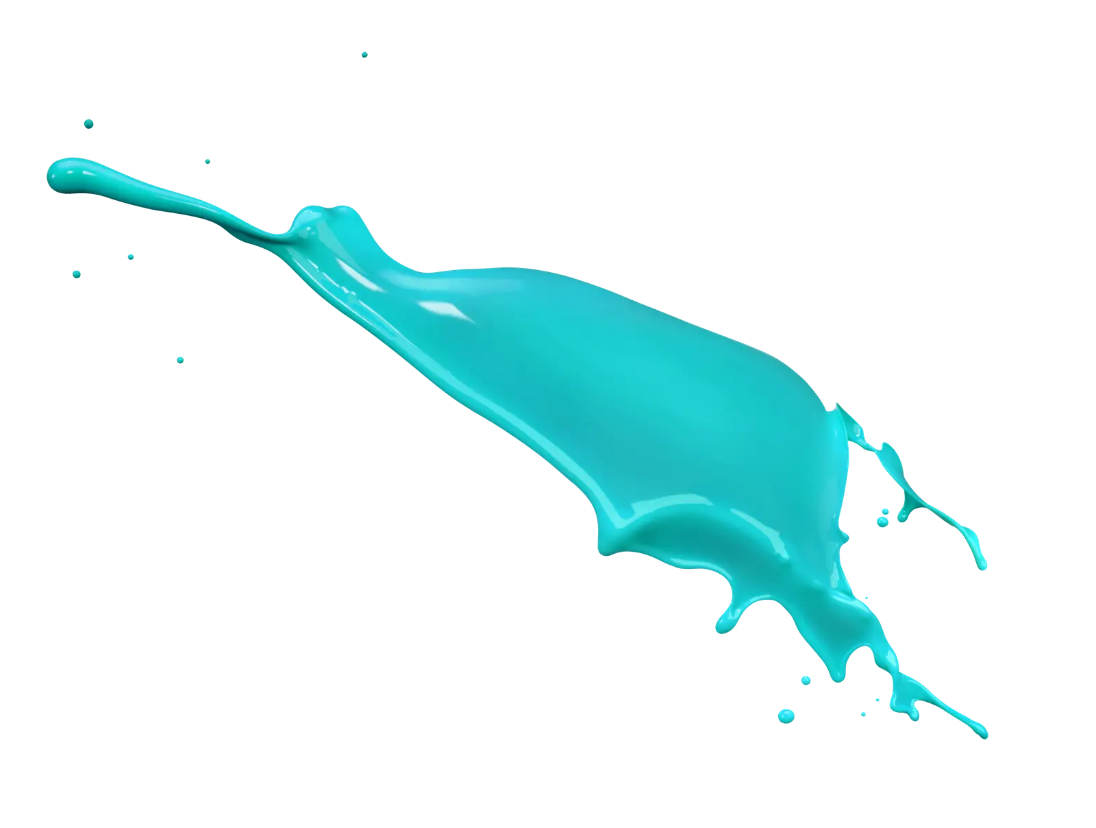 Vivid Turquoise Paint Splash Design