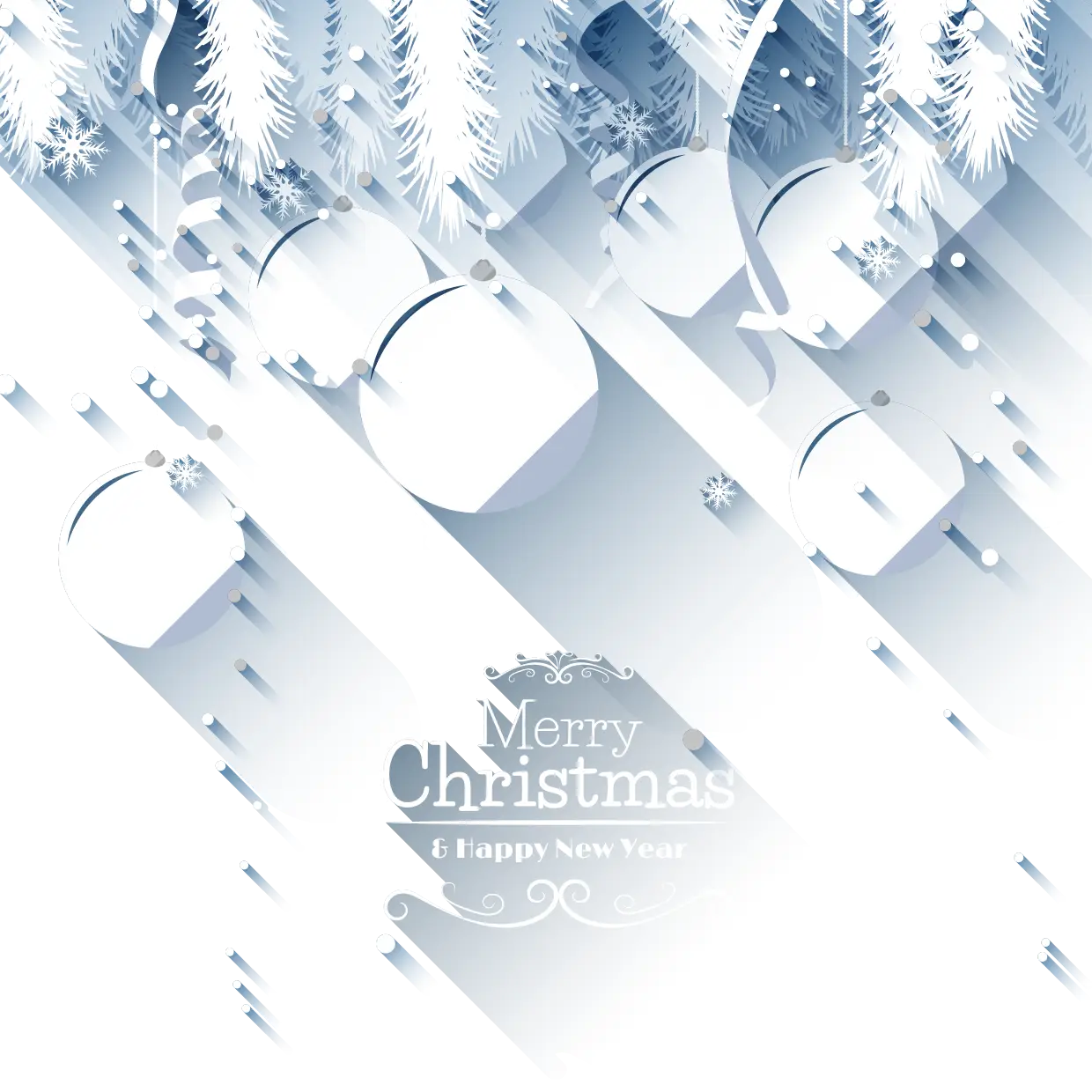Merry Christmas Text with Snowflakes