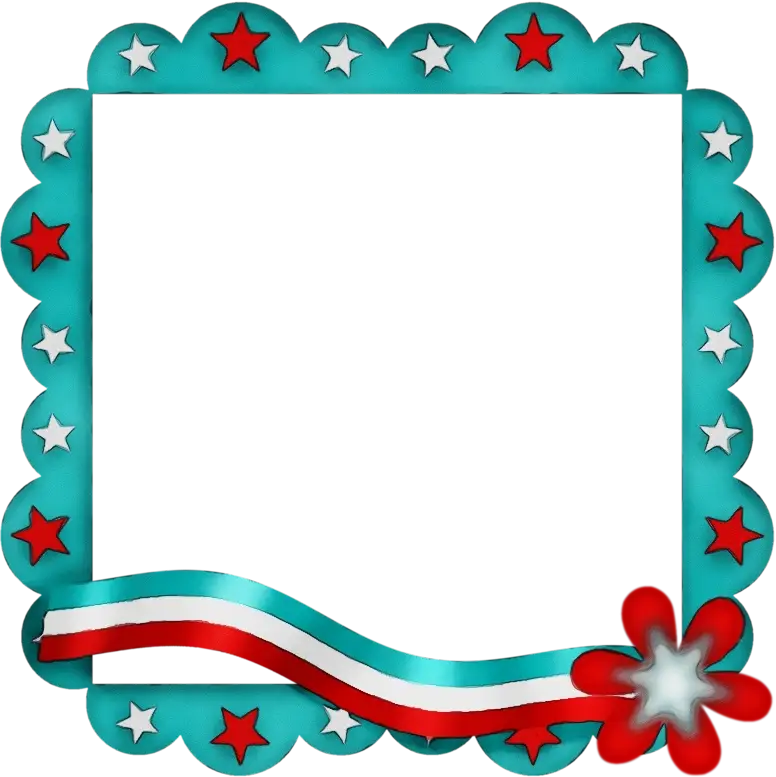 Patriotic Decorative Frame with Stars and Ribbon