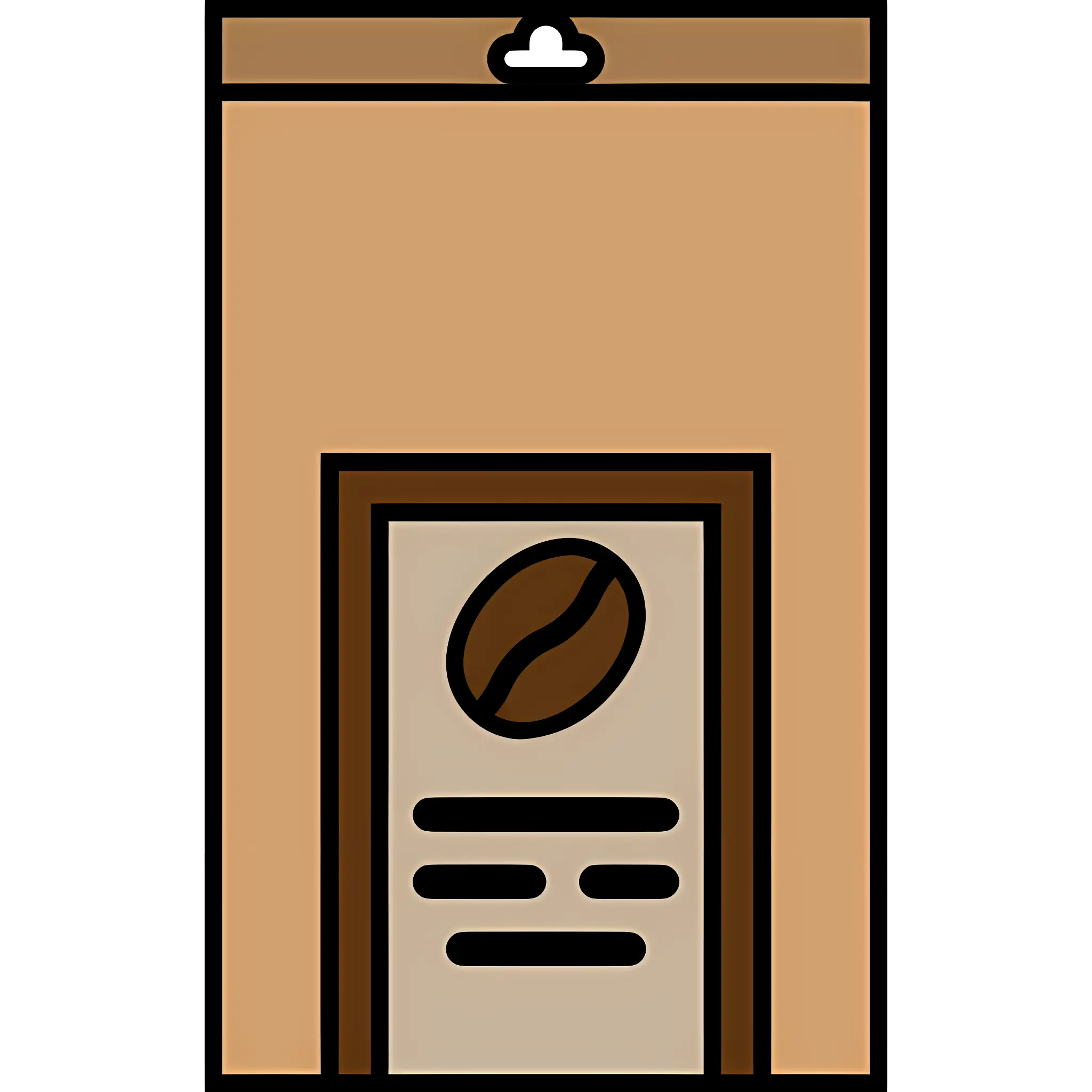 Simple Coffee Bag with Bean Logo