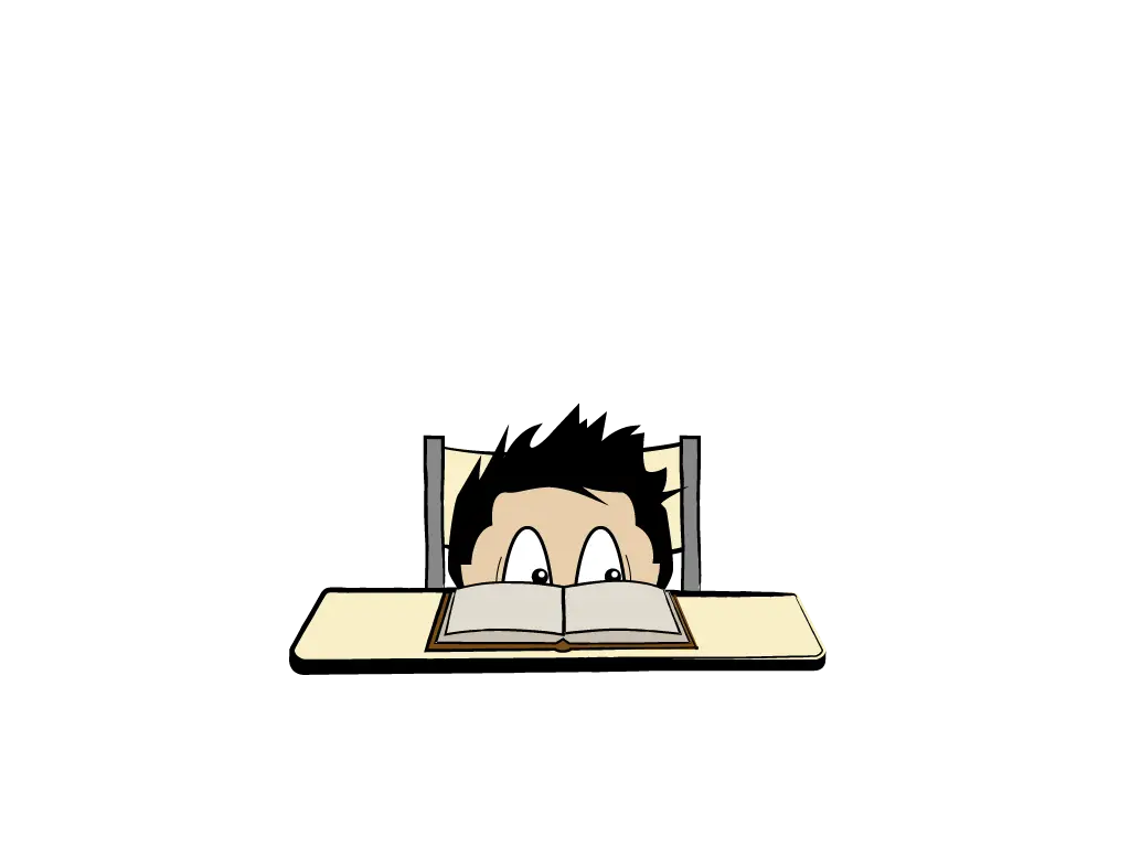 Boy Reading Book at Desk