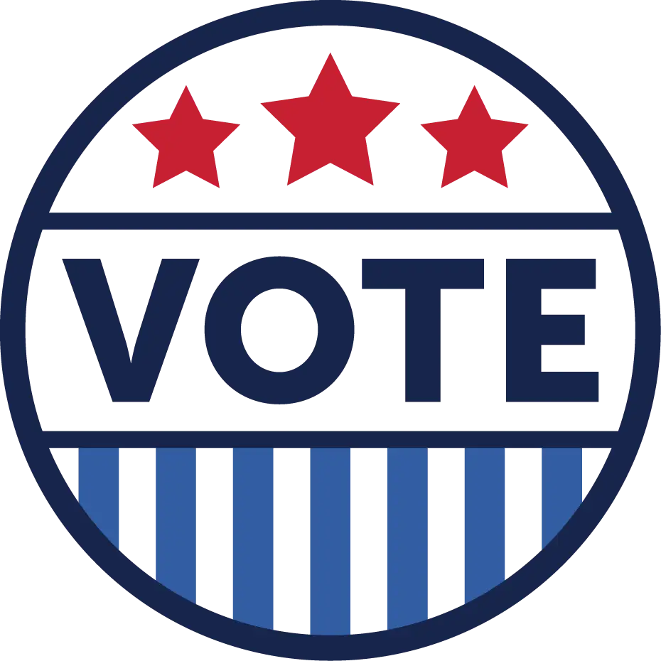 Patriotic Vote Symbol with Stars Logo