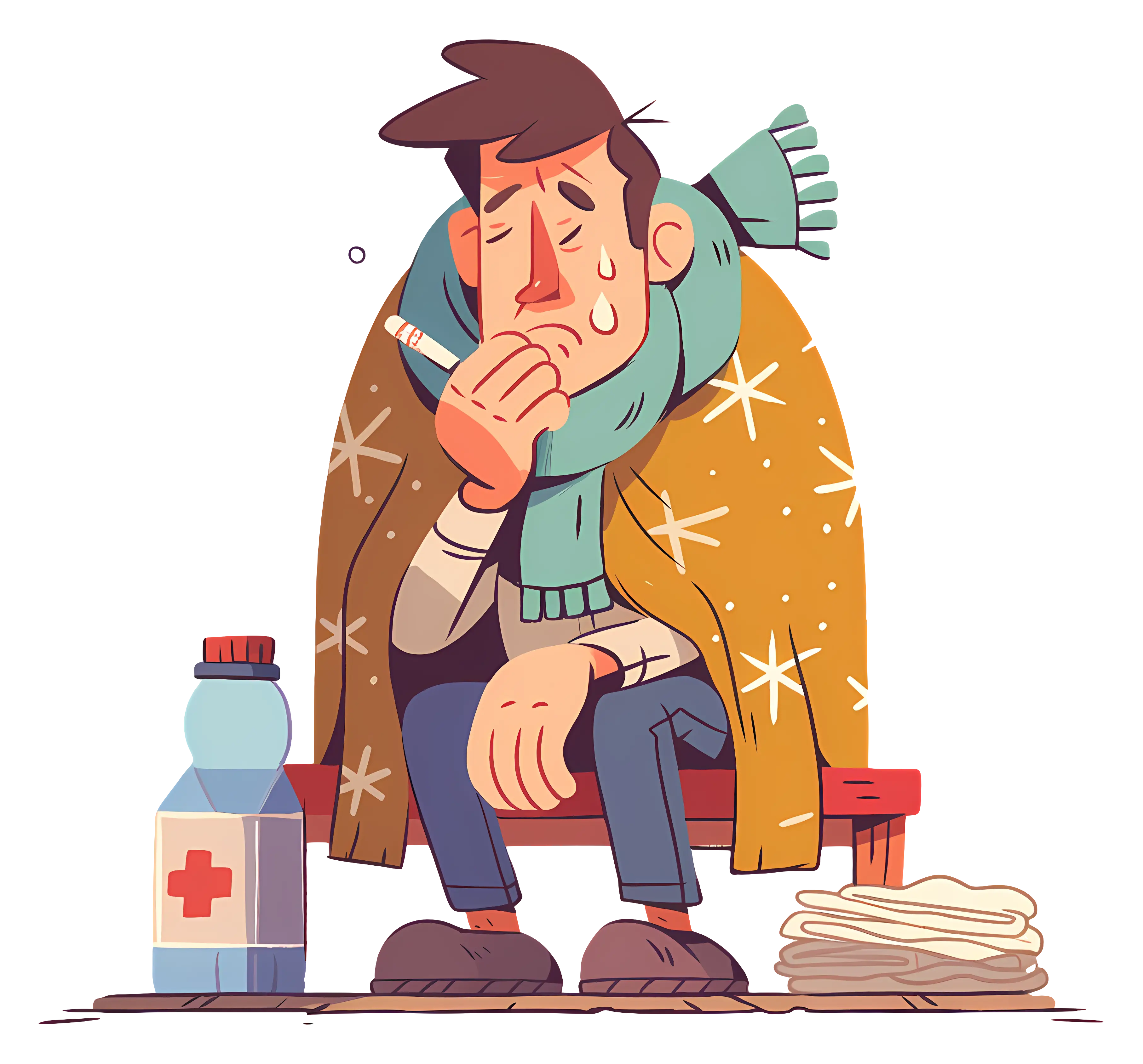 Sick Person with Blanket