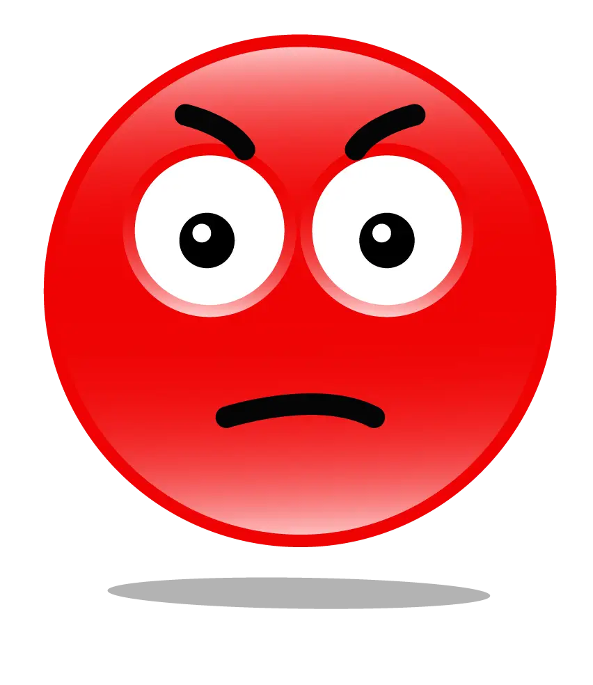 Red Angry Face Emoji for Messaging