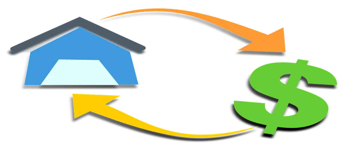 House and Dollar Exchange Logo for Real Estate