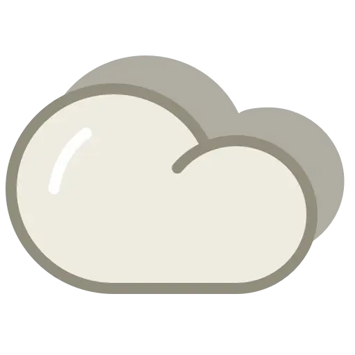 Cartoon Cloud with Subtle Shadow Illustration