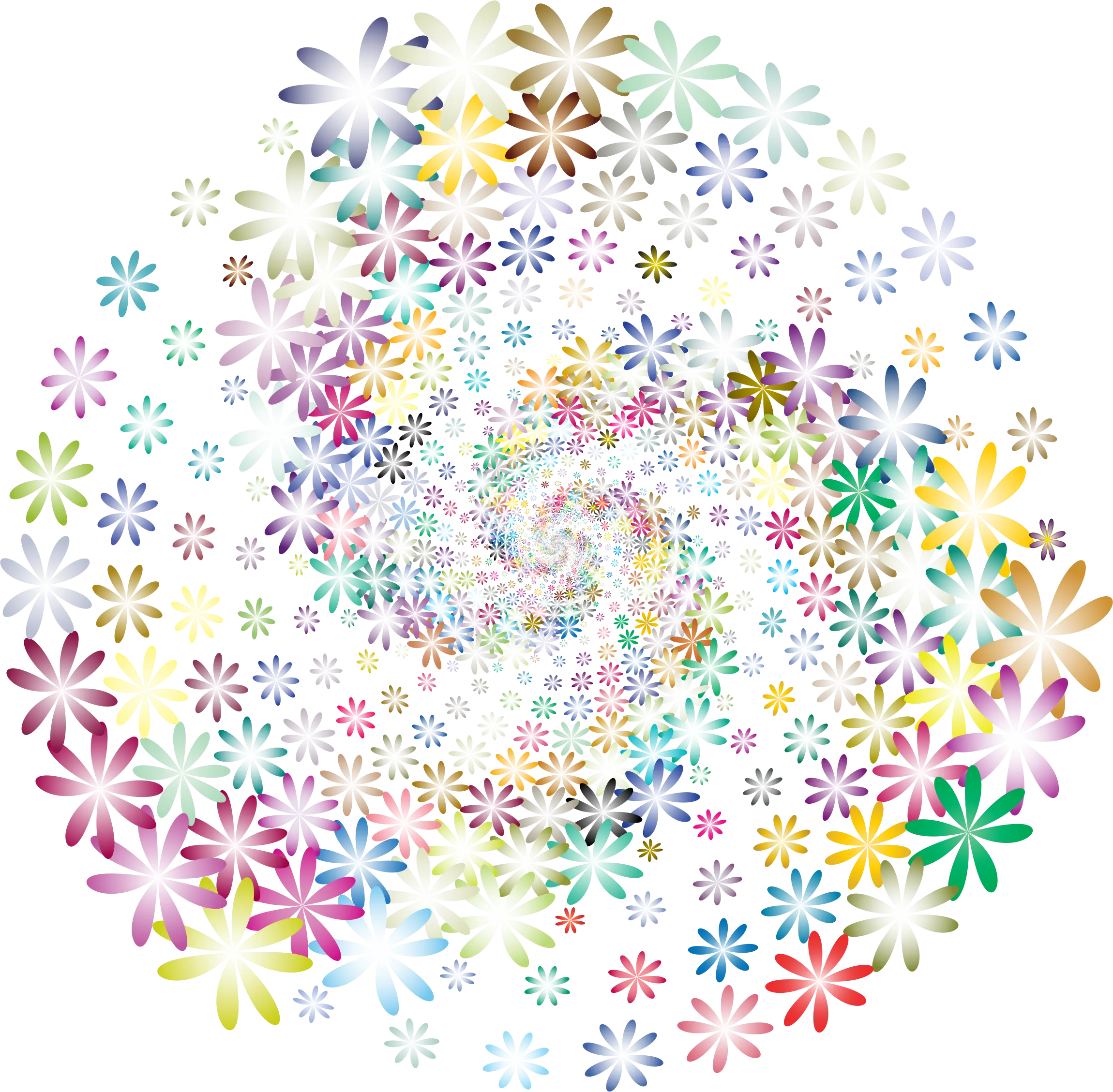 Colorful Floral Spiral Pattern Design