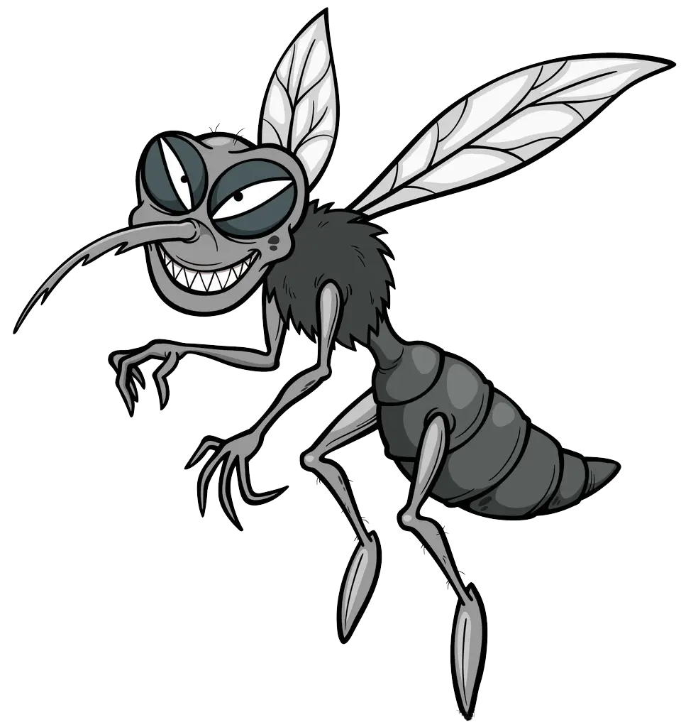 Evil Grinning Mosquito Cartoon