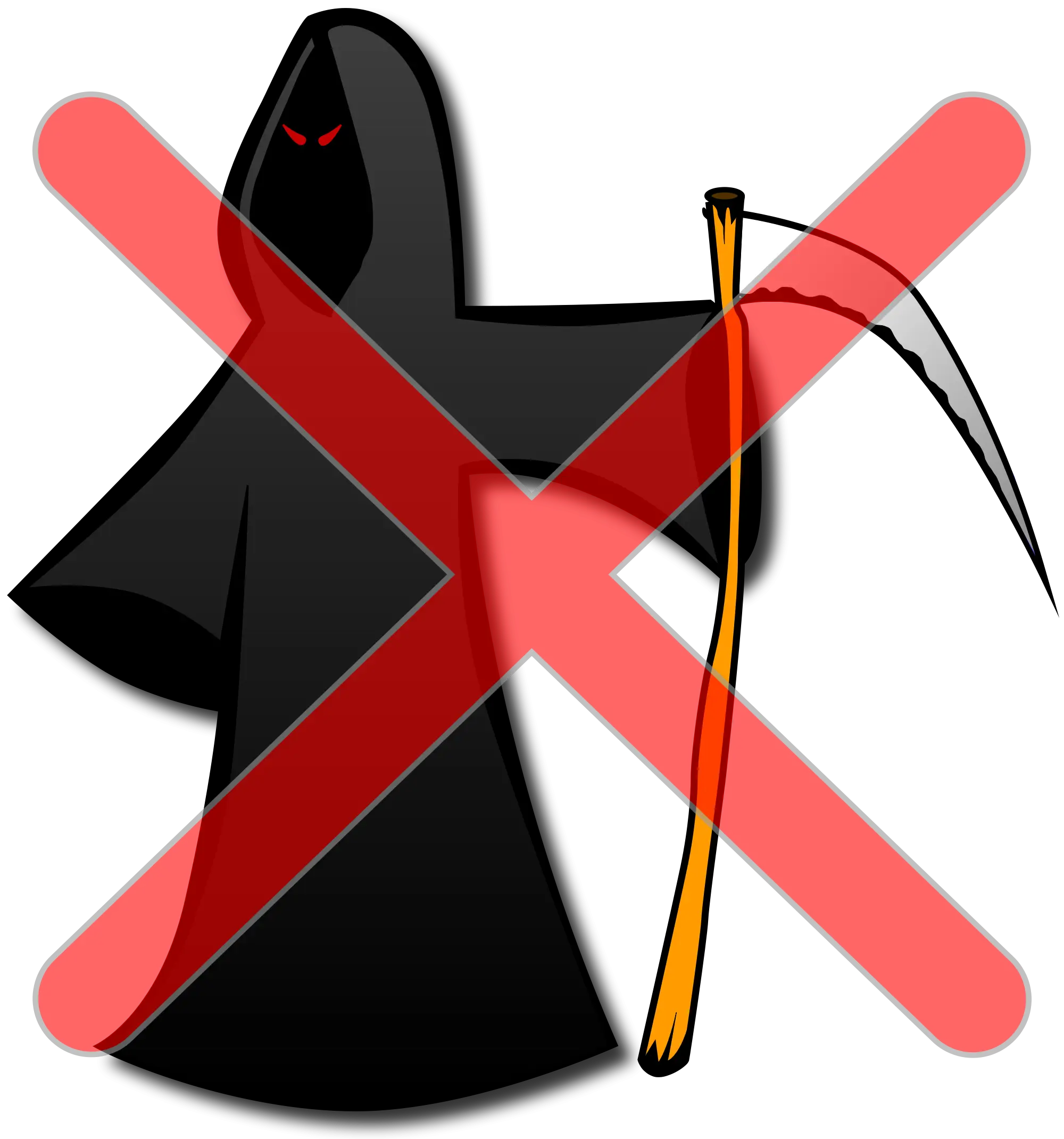 Grim Reaper Symbol with Cancellation Mark