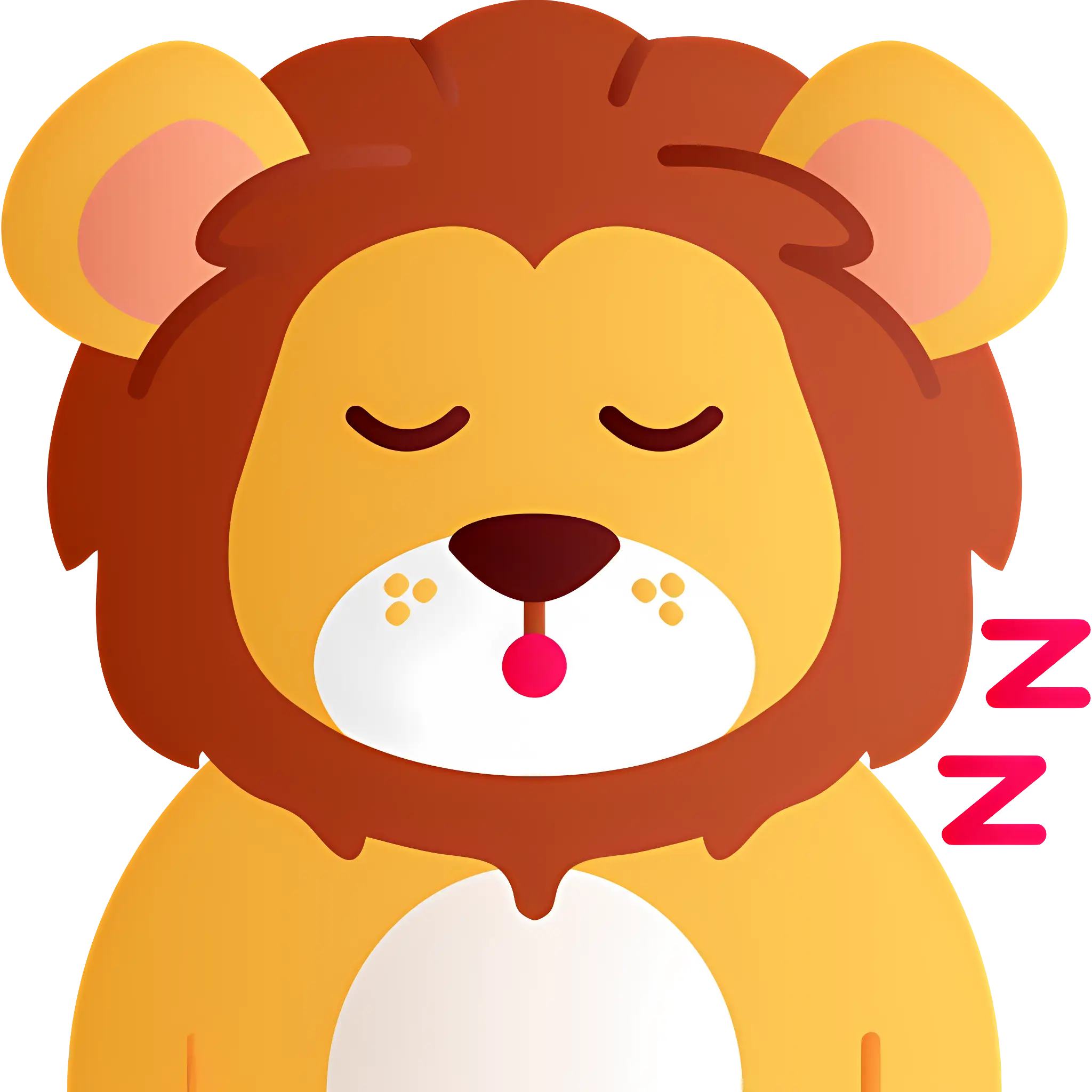 Cute Sleeping Lion Icon