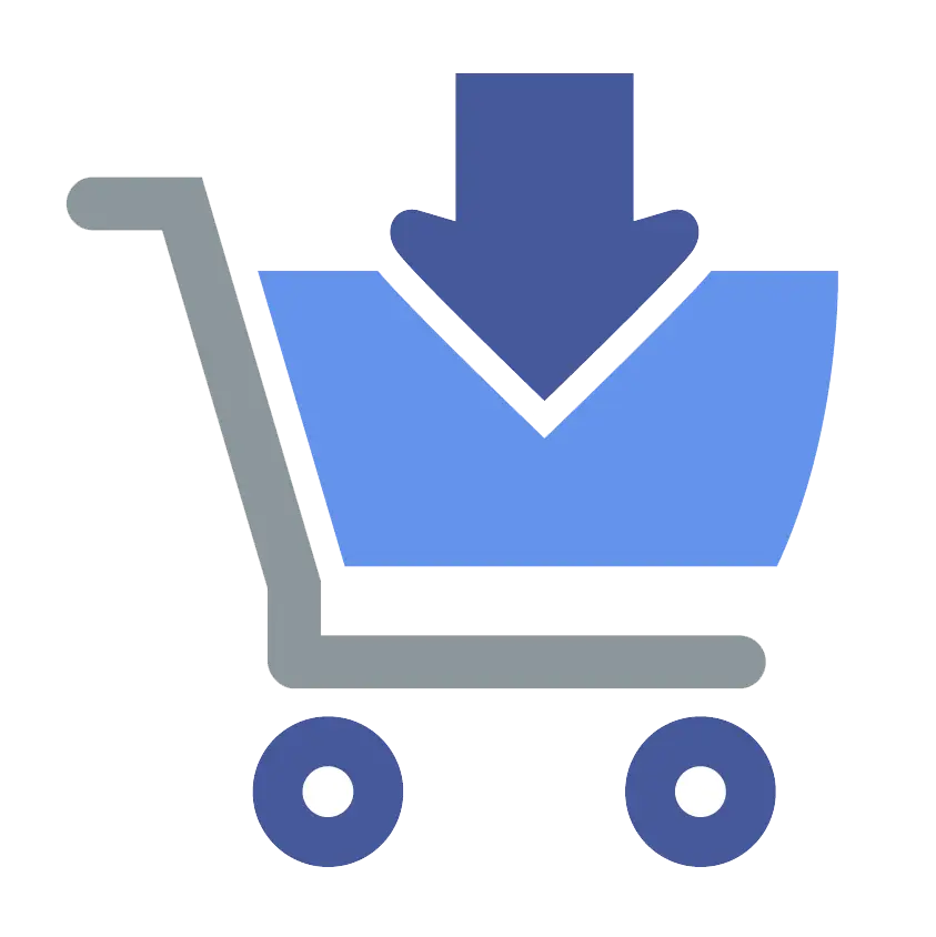 Blue Shopping Cart Icon for Online Stores