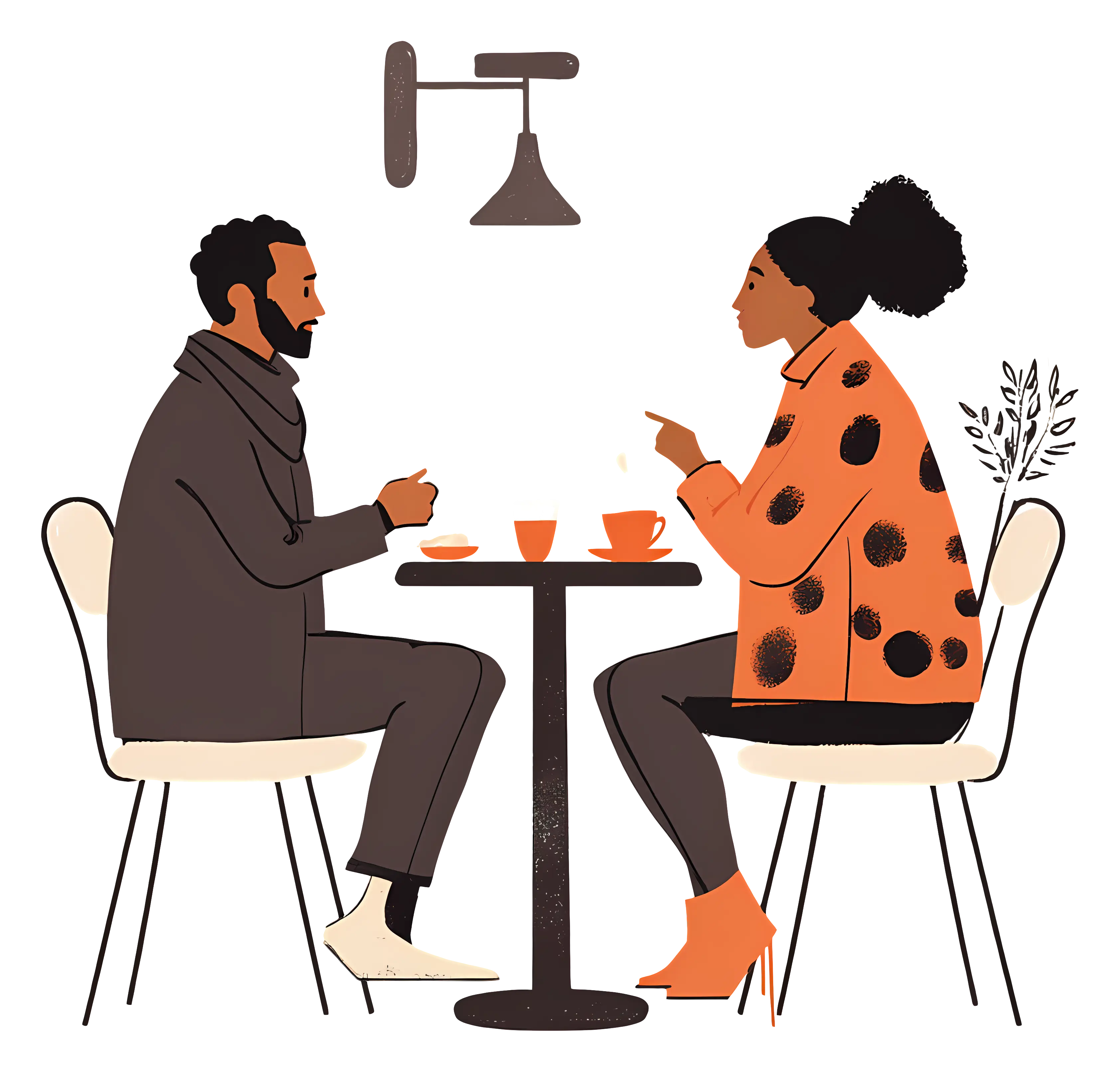 Couple Having Coffee at Cafe