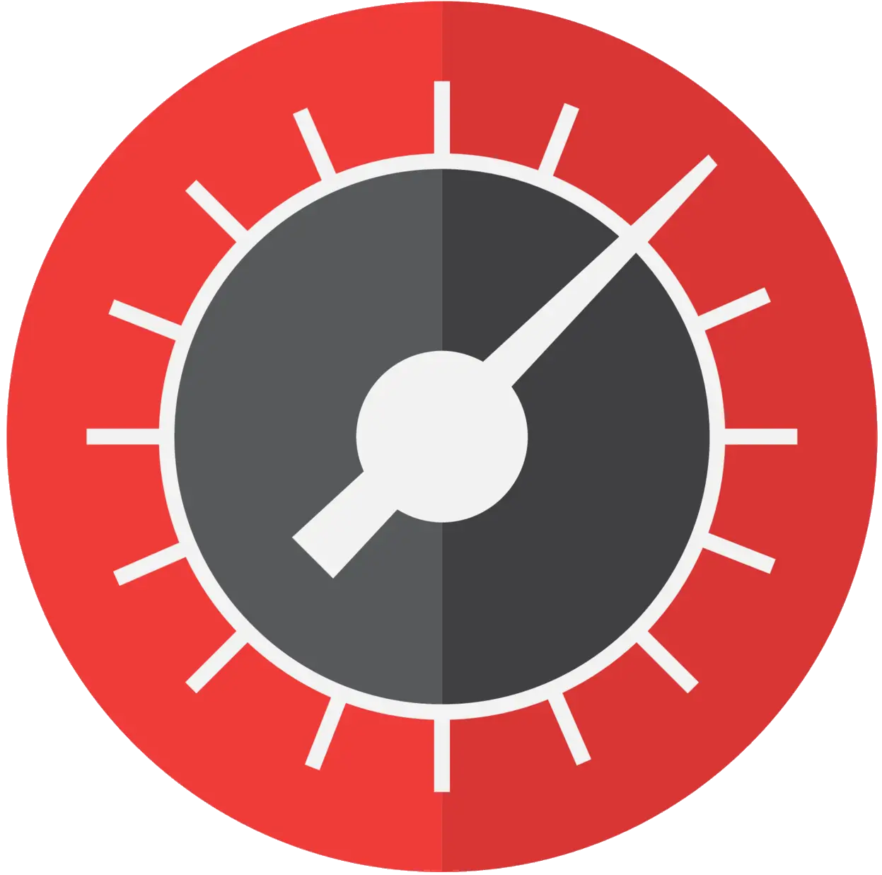 Speedometer Icon in Flat Style