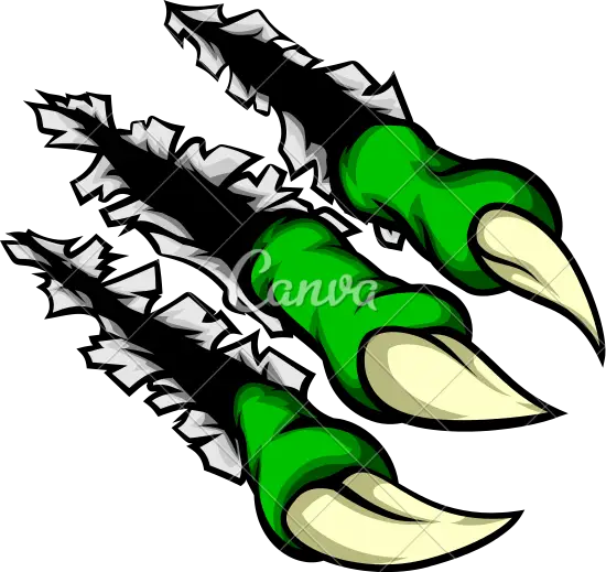 Green Monster Claws Illustration