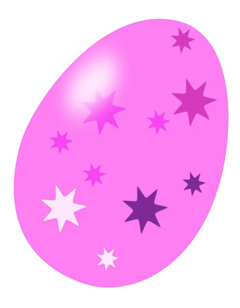 Pink Easter Egg with Star Design