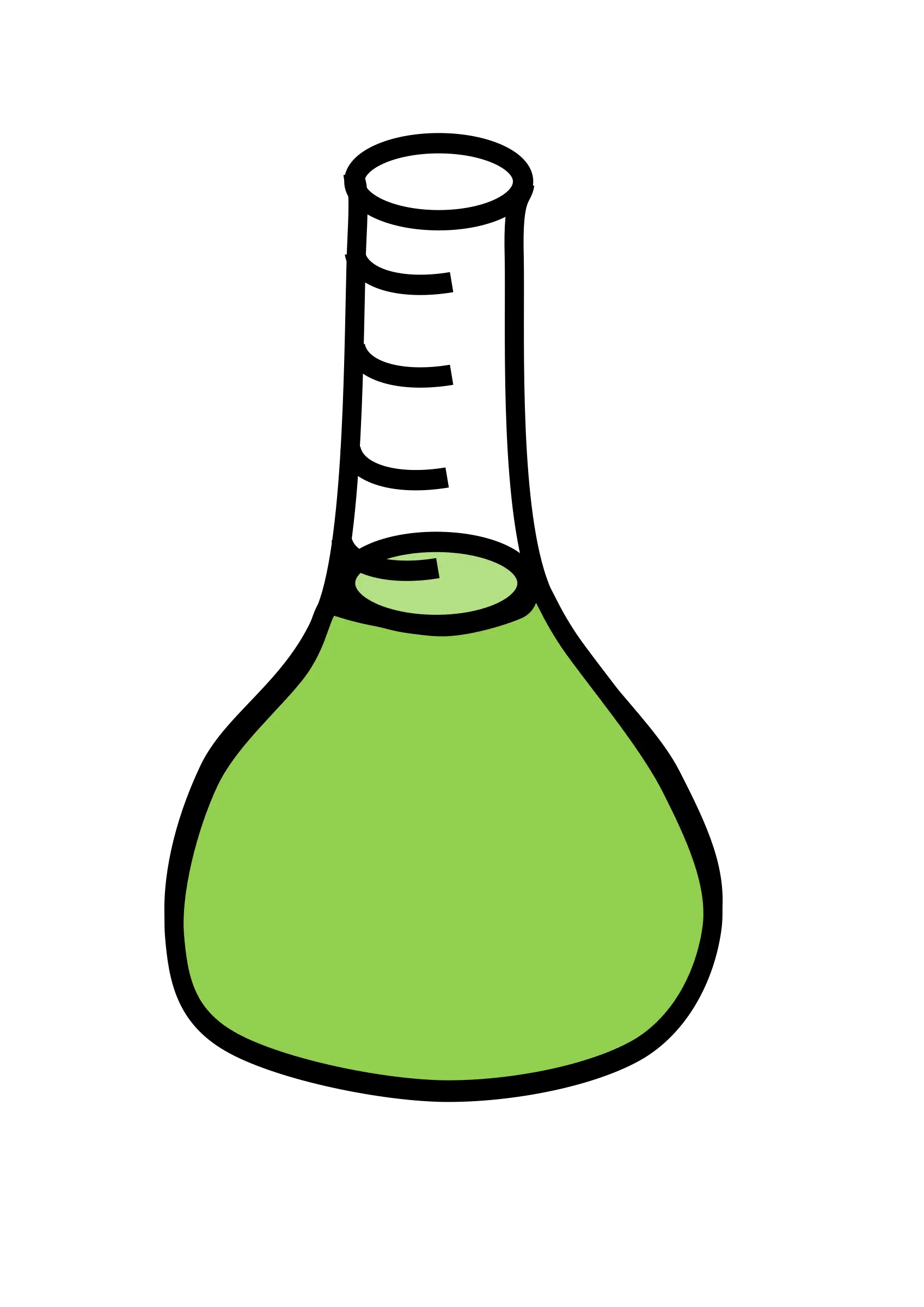 Green Flask with Liquid