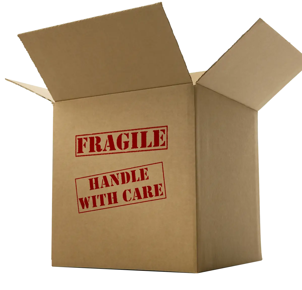 Cardboard Box with Fragile Label
