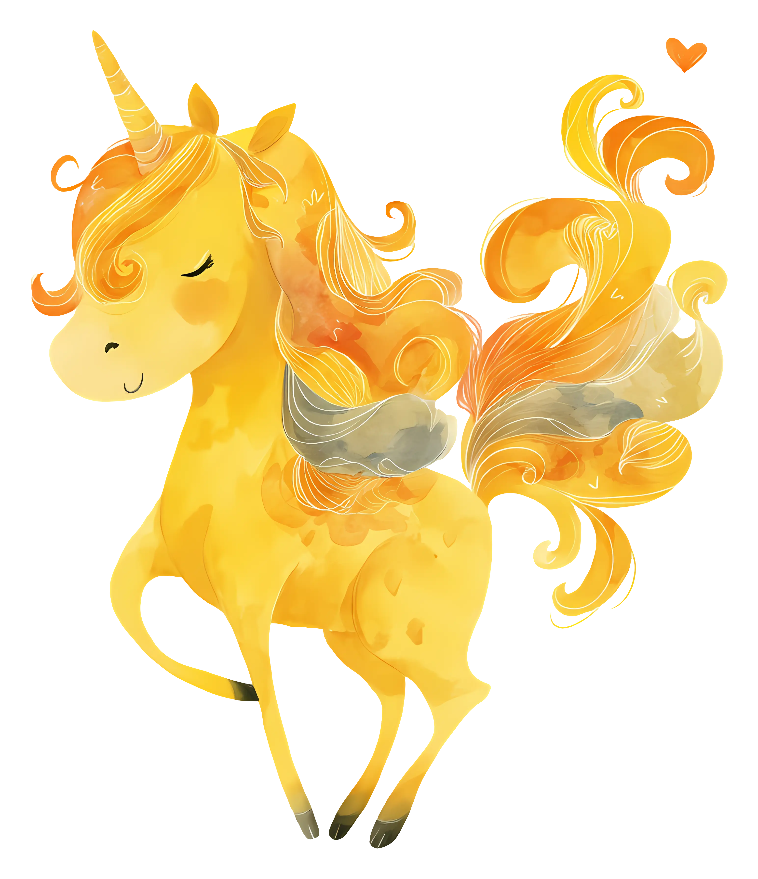 Golden Unicorn Illustration
