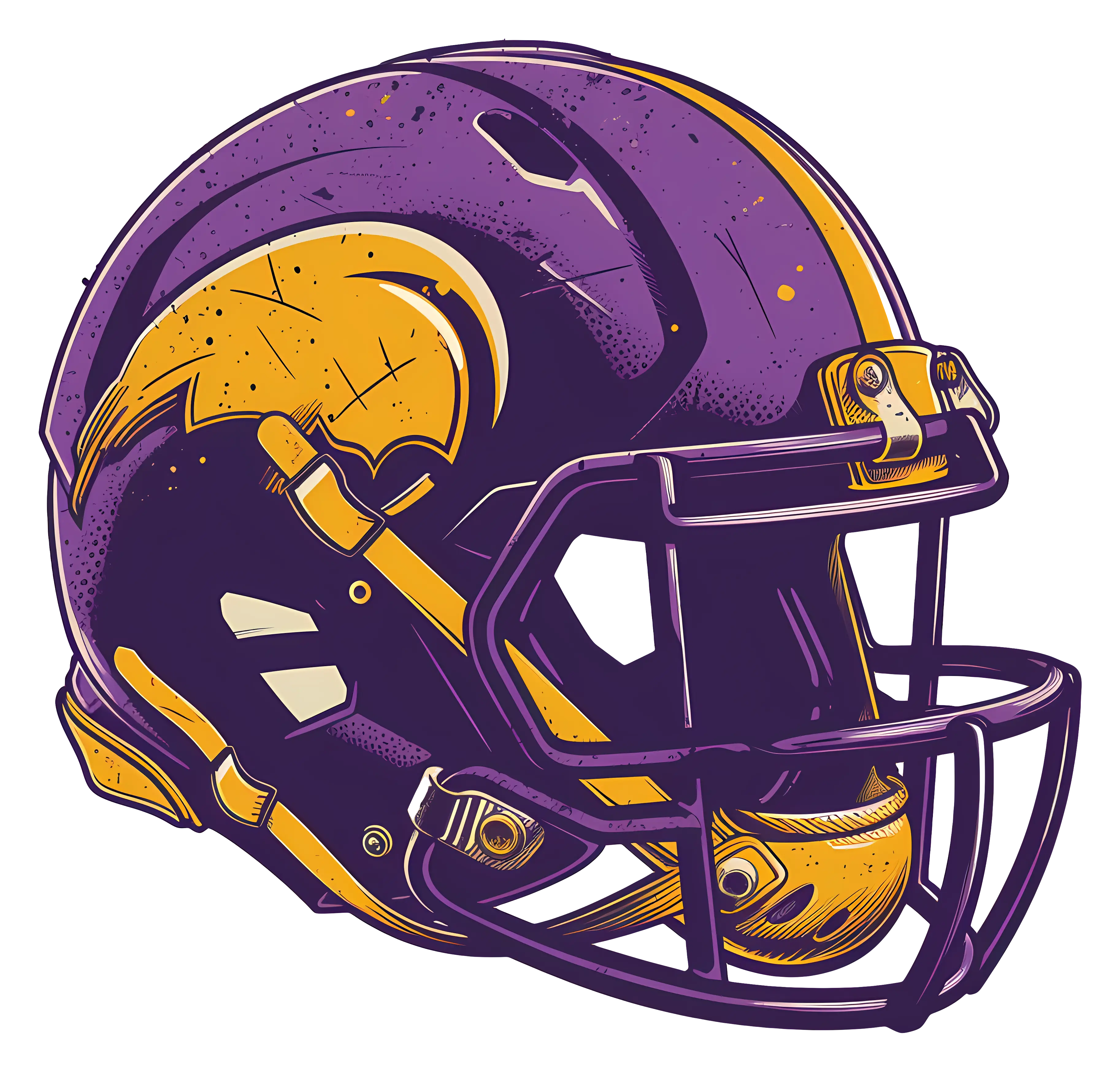 Stylish Purple Football Helmet with Gold Accents