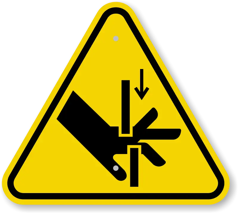 Hand Hazard Safety Warning Sign