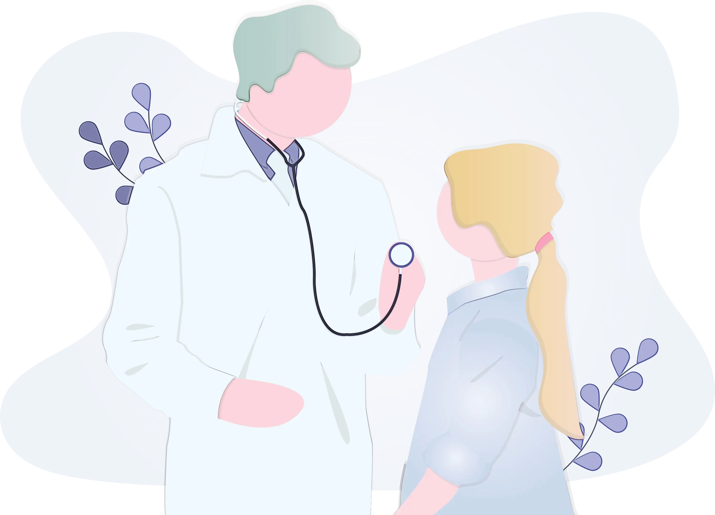Illustration of a Doctor Consulting a Patient