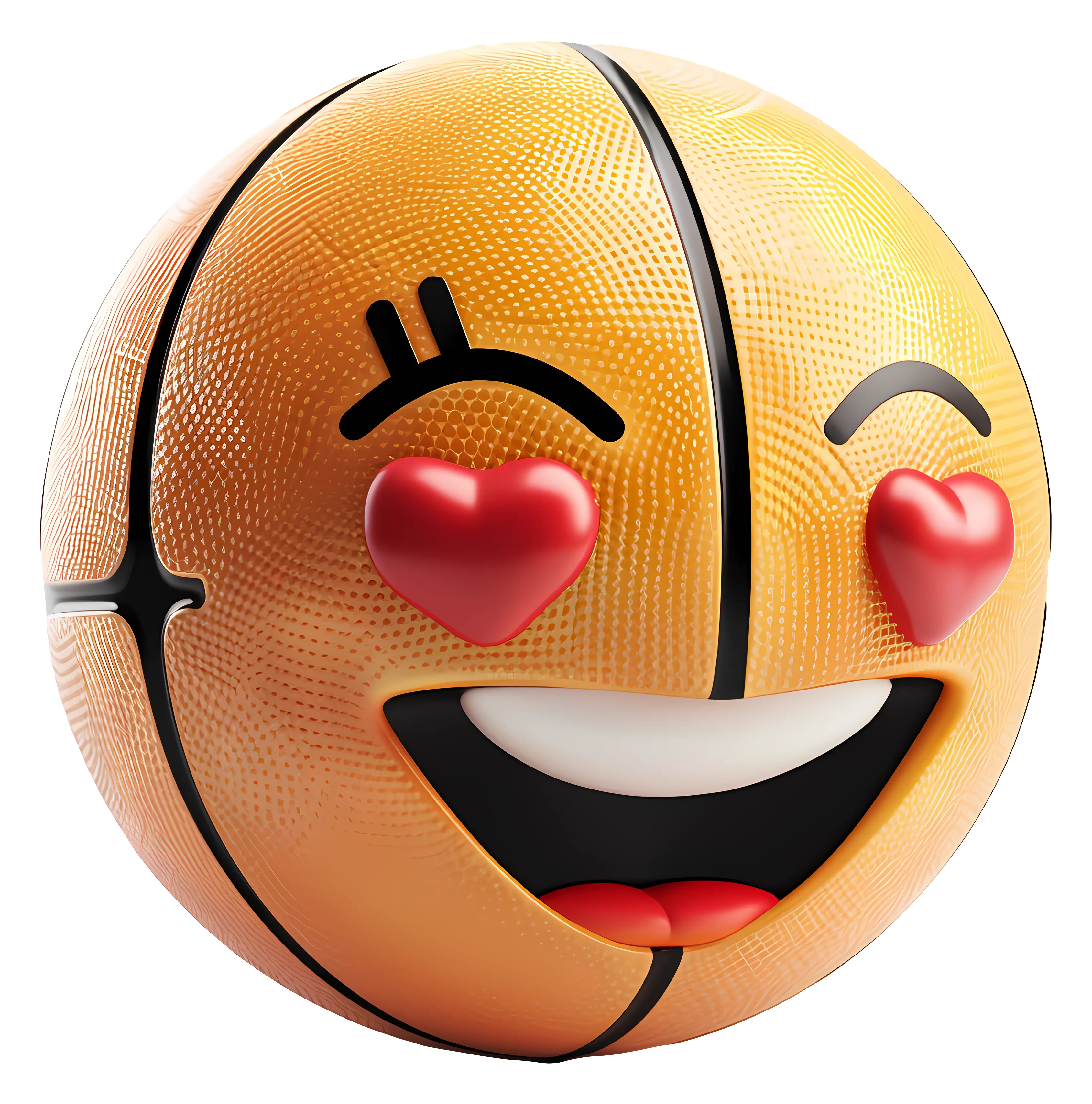 Basketball Emoji with Heart Eyes Design