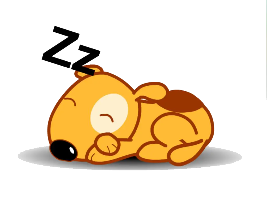 Cute Yellow Sleeping Dog Cartoon