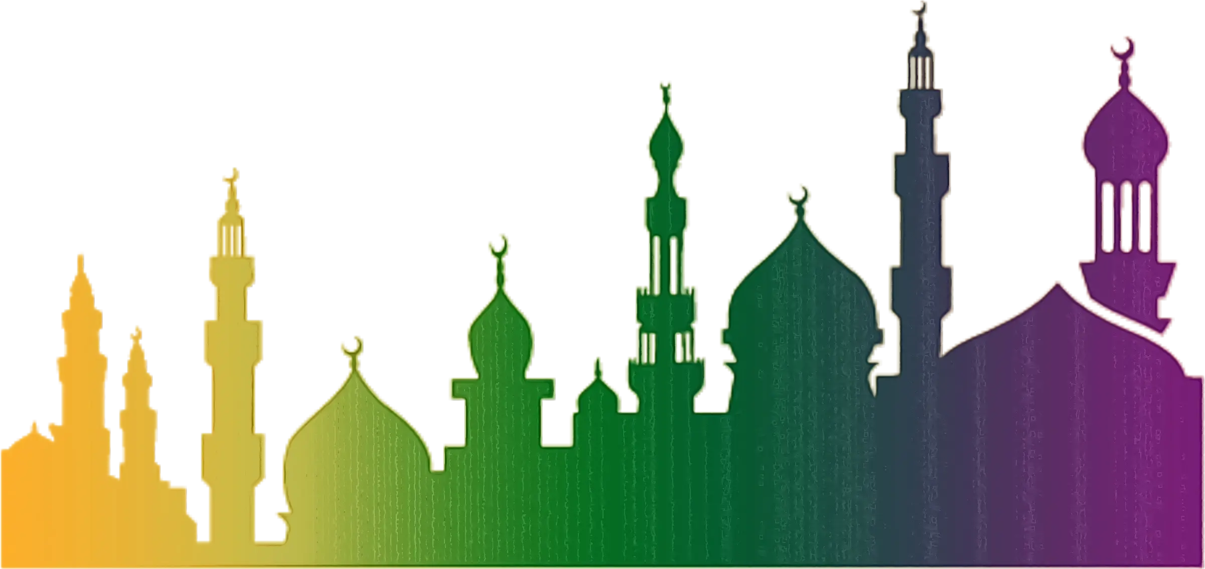 Colorful Silhouette of Mosque Architecture