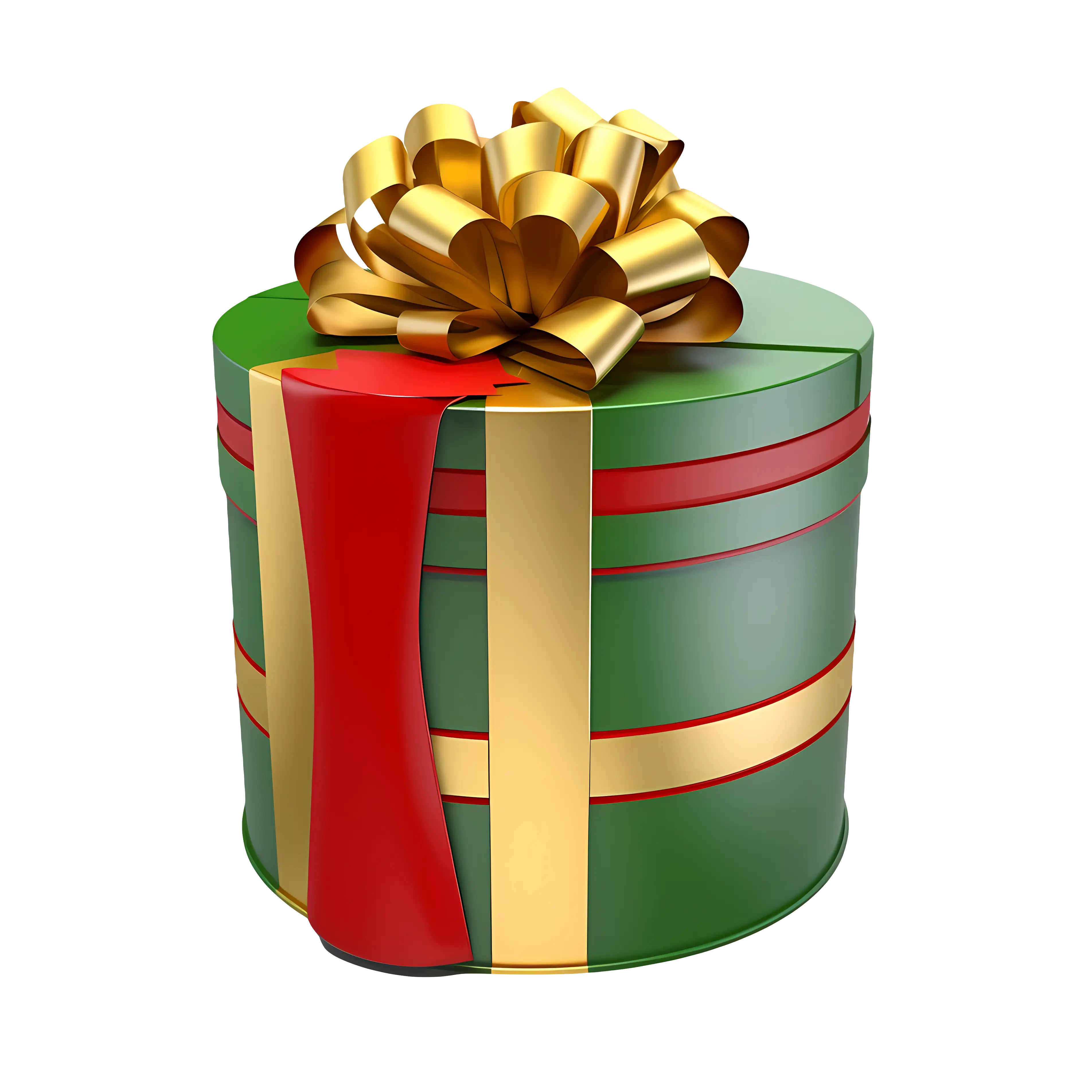 Green Gift Box with Golden Bow