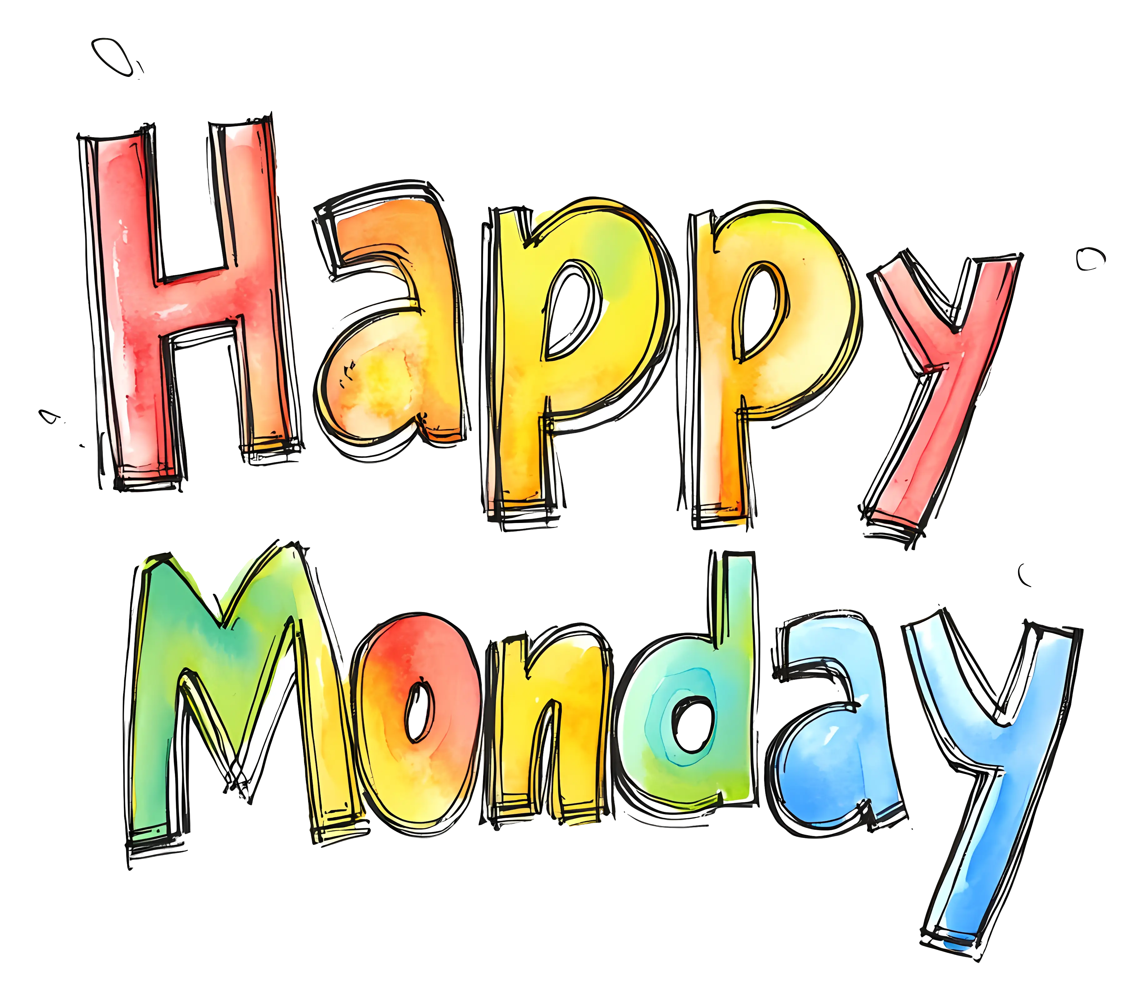Colorful &#039;Happy Monday&#039; Lettering Design