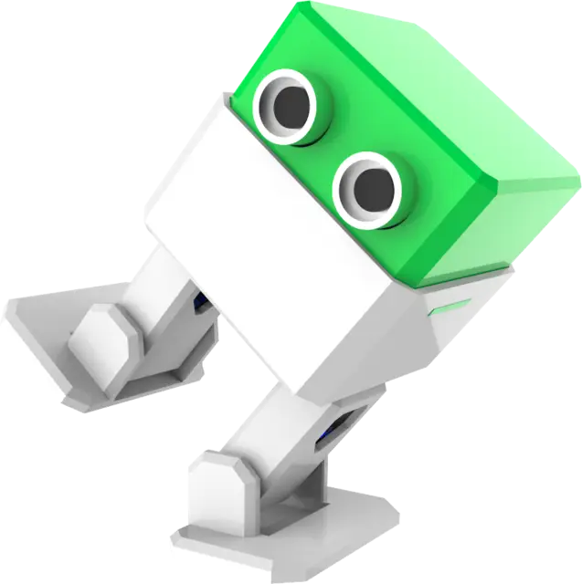 Cute Green Robot Character