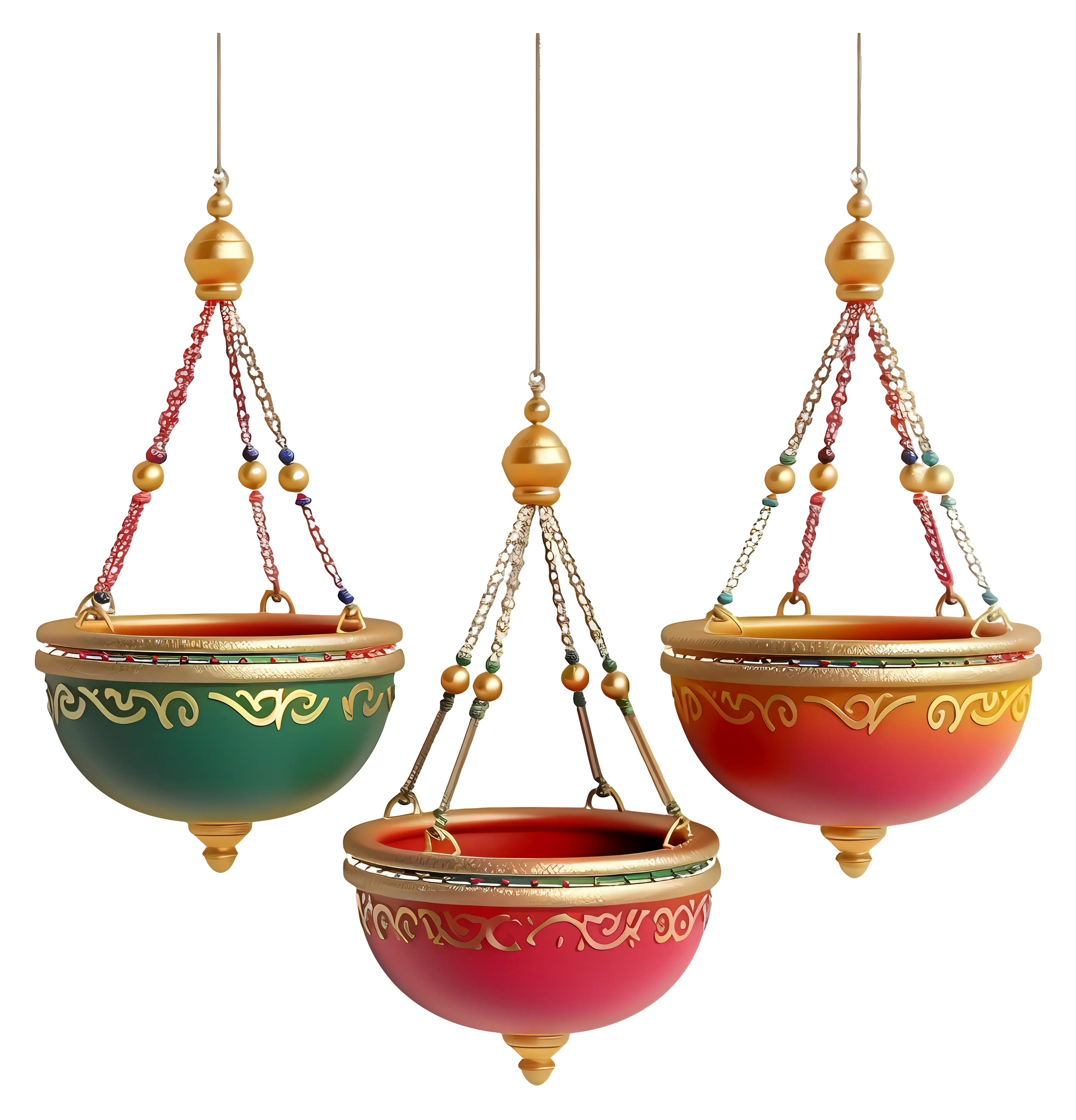 Colorful Hanging Pots Decoration