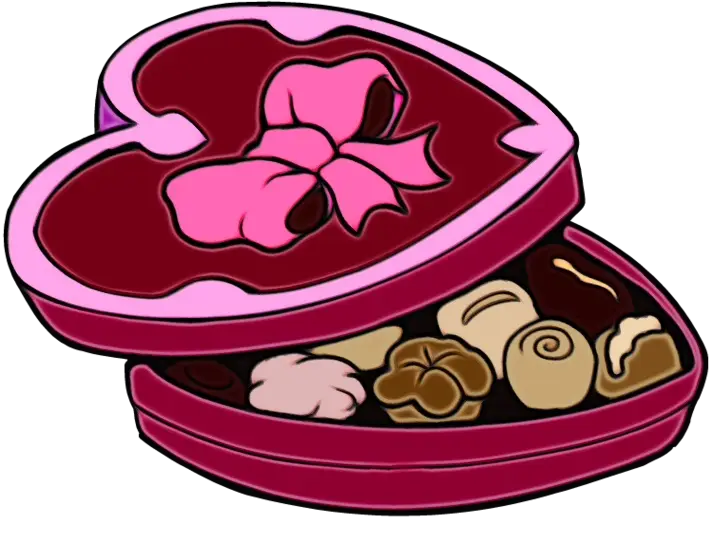Heart-Shaped Chocolate Box Illustration