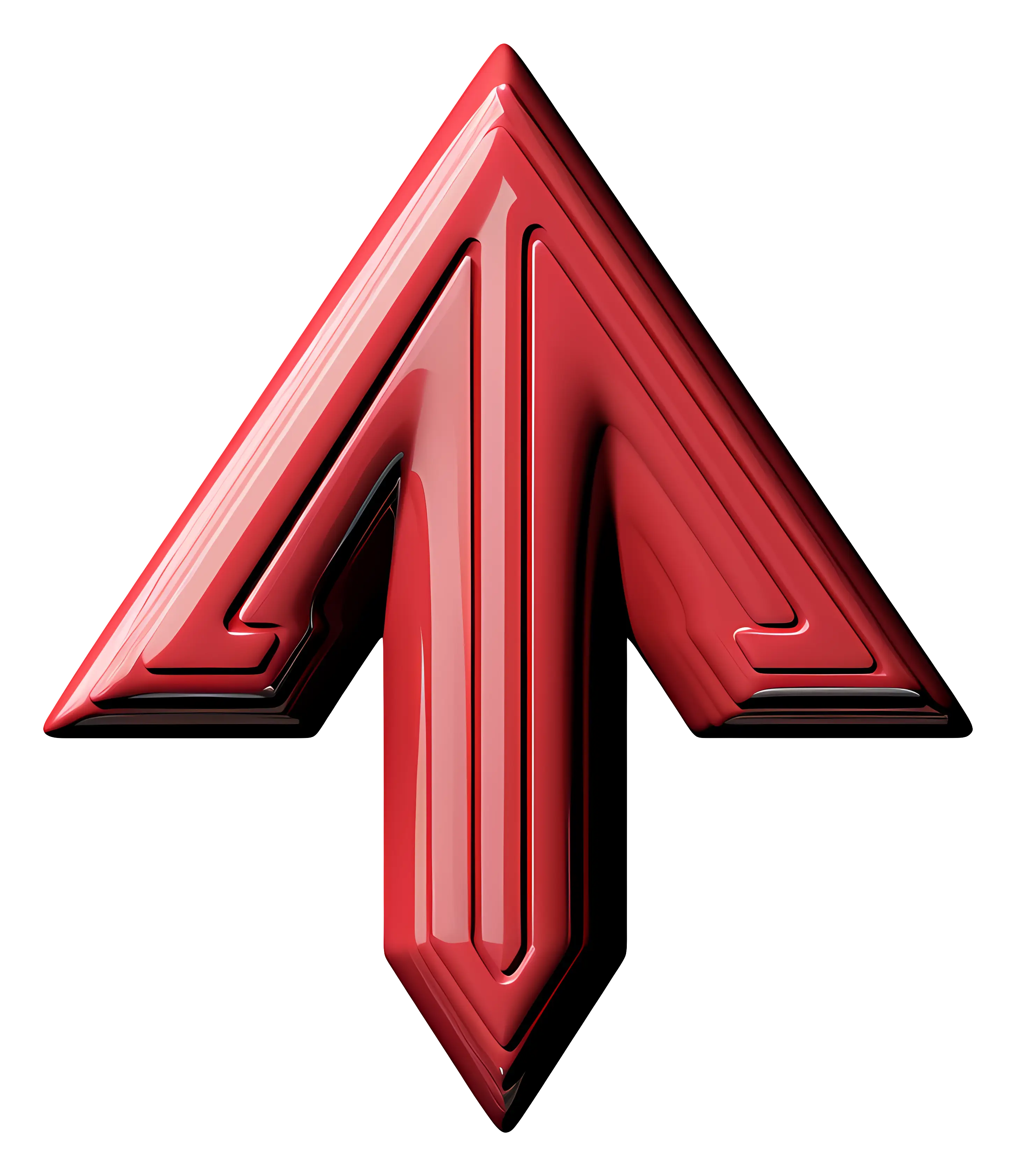 Red Arrow Up Geometric Shape