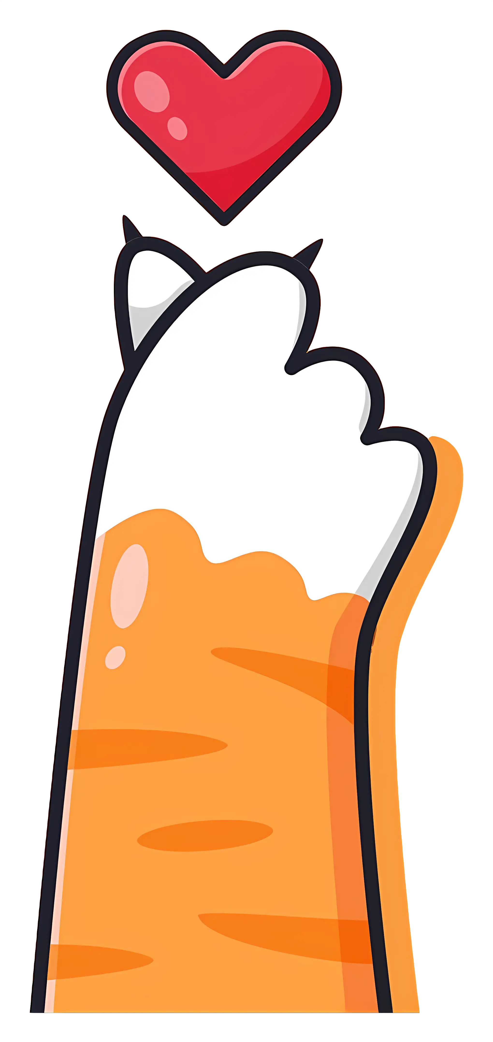 Cat Paw with Heart Illustration